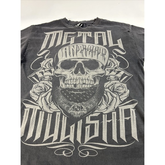 Metal Mulisha Shirt Mens Size Medium Heavy Metal Black Graphics Skull Rock - Picture 3 of 13
